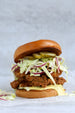Fried Chicken Sandwich with Spicy Green Tomato Jalapeno Pepper Jelly Spread