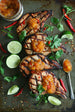 Grilled Ginger Soy Marinated Pork Chops with Mango Chutney