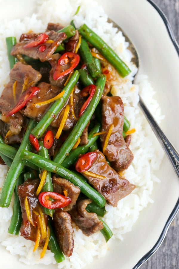 Spicy Orange Beef with Green Beans Stir Fry | Wozz! Kitchen Creations