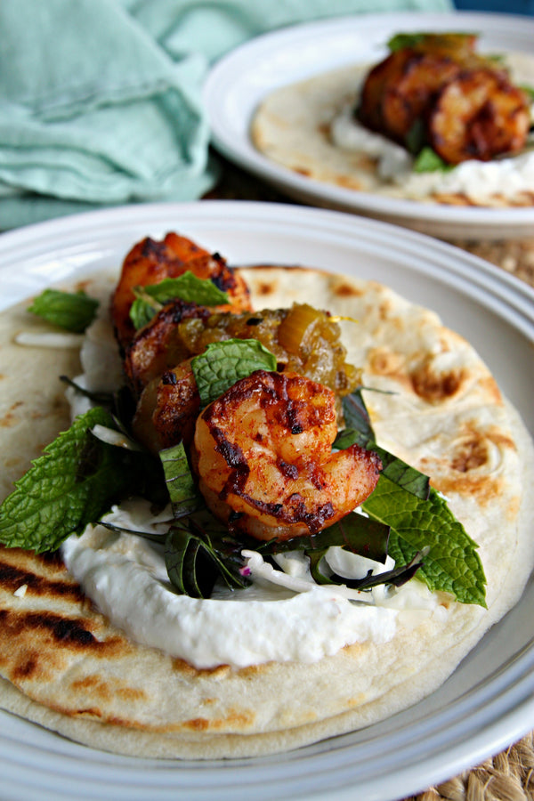 Shrimp Tacos with Pineapple Chutney