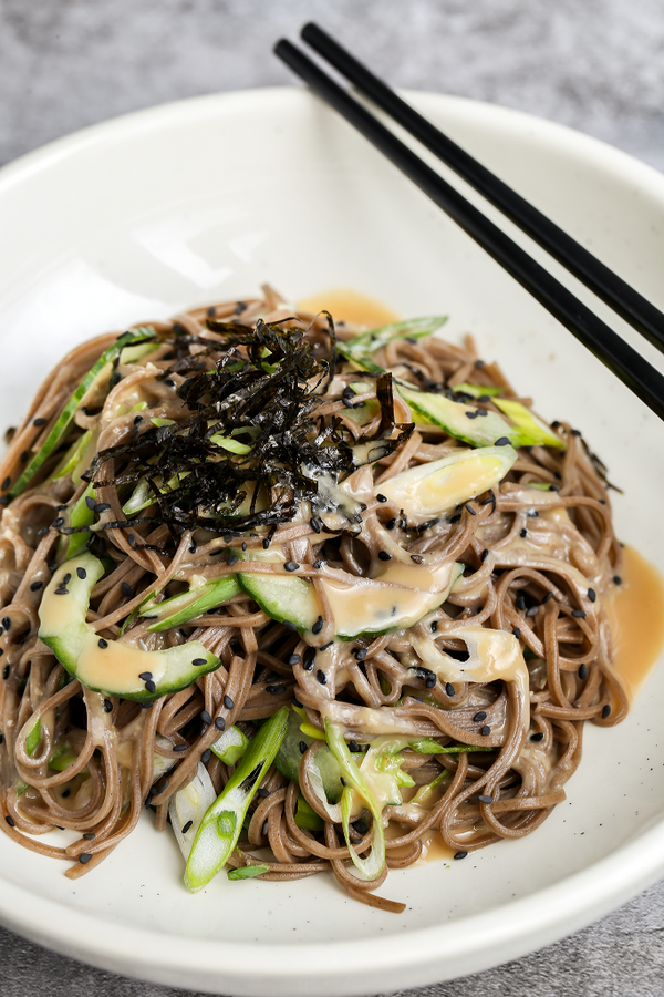 Soba Noodle Salad with Japanese Sesame Miso Dressing