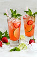 Strawberry Rhubarb Mojitos with Strawberry Rhubarb Vinegar and Cocktail Mixer