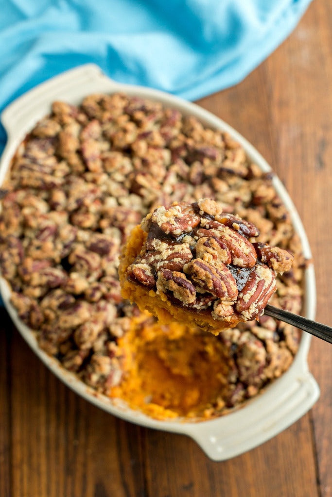 Sweet Potato Casserole with Pecan Crust