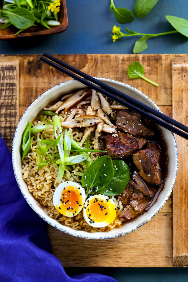 Ginger Soy Beef and Ramen Noodle Bowl