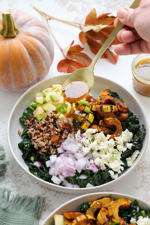 Wild Rice Harvest Salad with Cider Mustard Vinaigrette