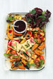 Roasted Vegetables and Honey Feta Salad with Beet Vinegar