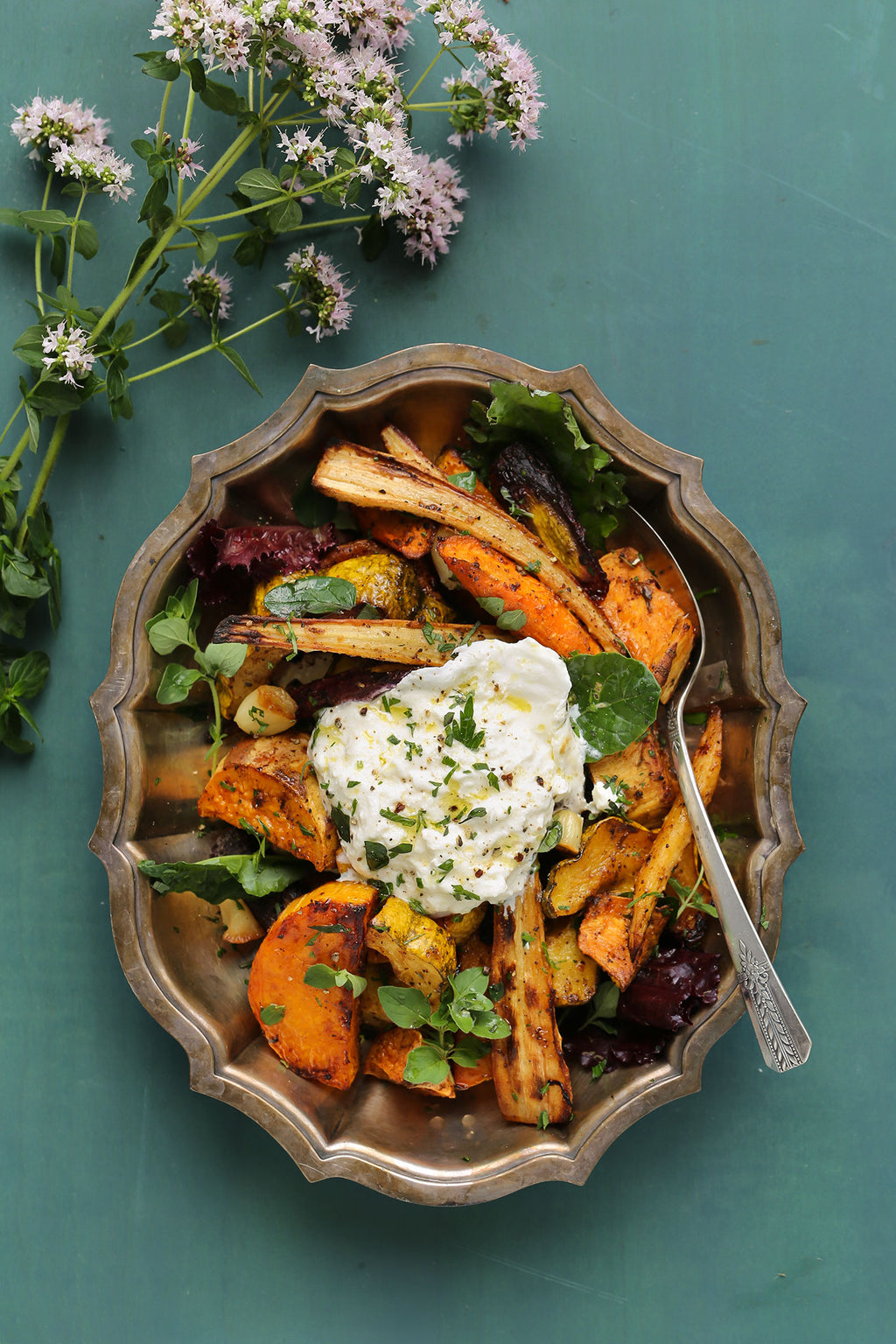 Shawarma Roasted Vegetables with Burrata