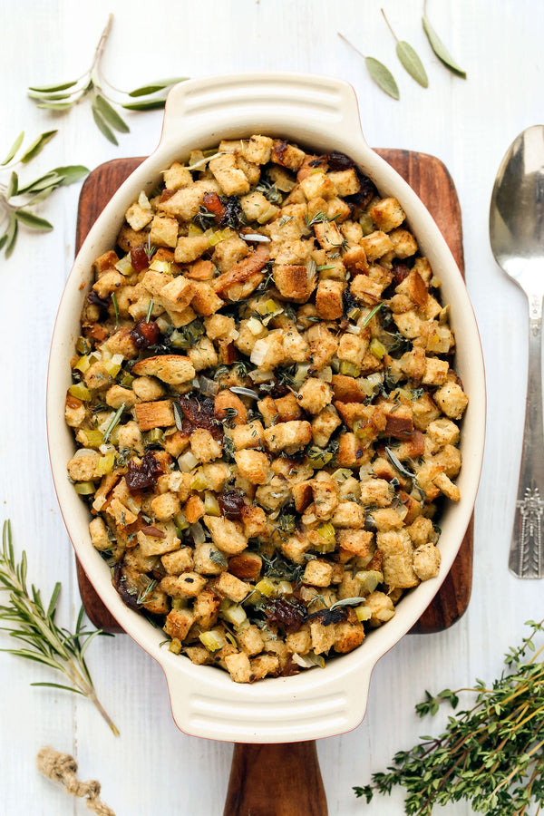 Stuffing with Dates, Orange, Pecans and Herbs