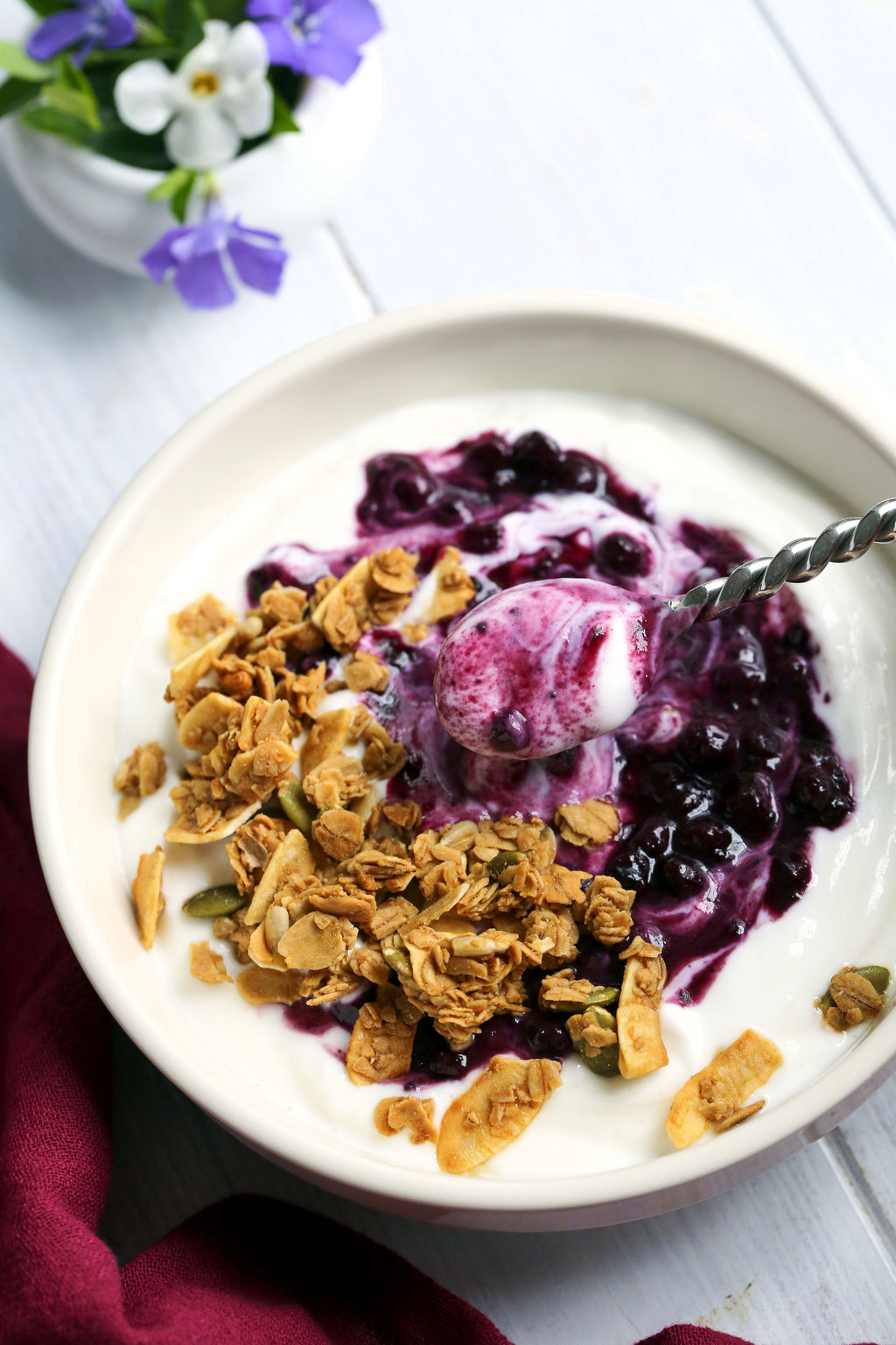 Yogurt Granola Bowl with Wild Blueberry Compote