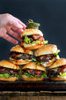 bacon cheeseburgers with tomato kasundi BBQ sauce