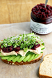 Hummus and Beet Relish Vegan Sandwich