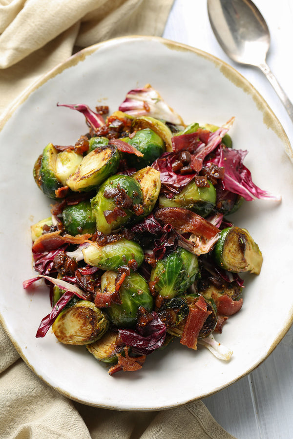 Brussels Sprouts with Balsamic Fig, Bacon and Radicchio