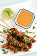 chicken satay with peanut dipping sauce