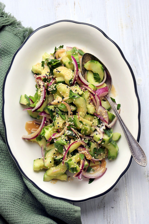 Asian Cucumber Salad with Japanese Sesame Dressing