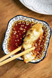 Potsticker Dipped in Ginger Soy Sauce