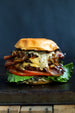 Bacon Cheese Burger with Gourmet Onion Spread Condiment