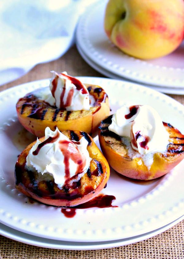 Grilled Peaches with Balsamic Blueberry Vinegar