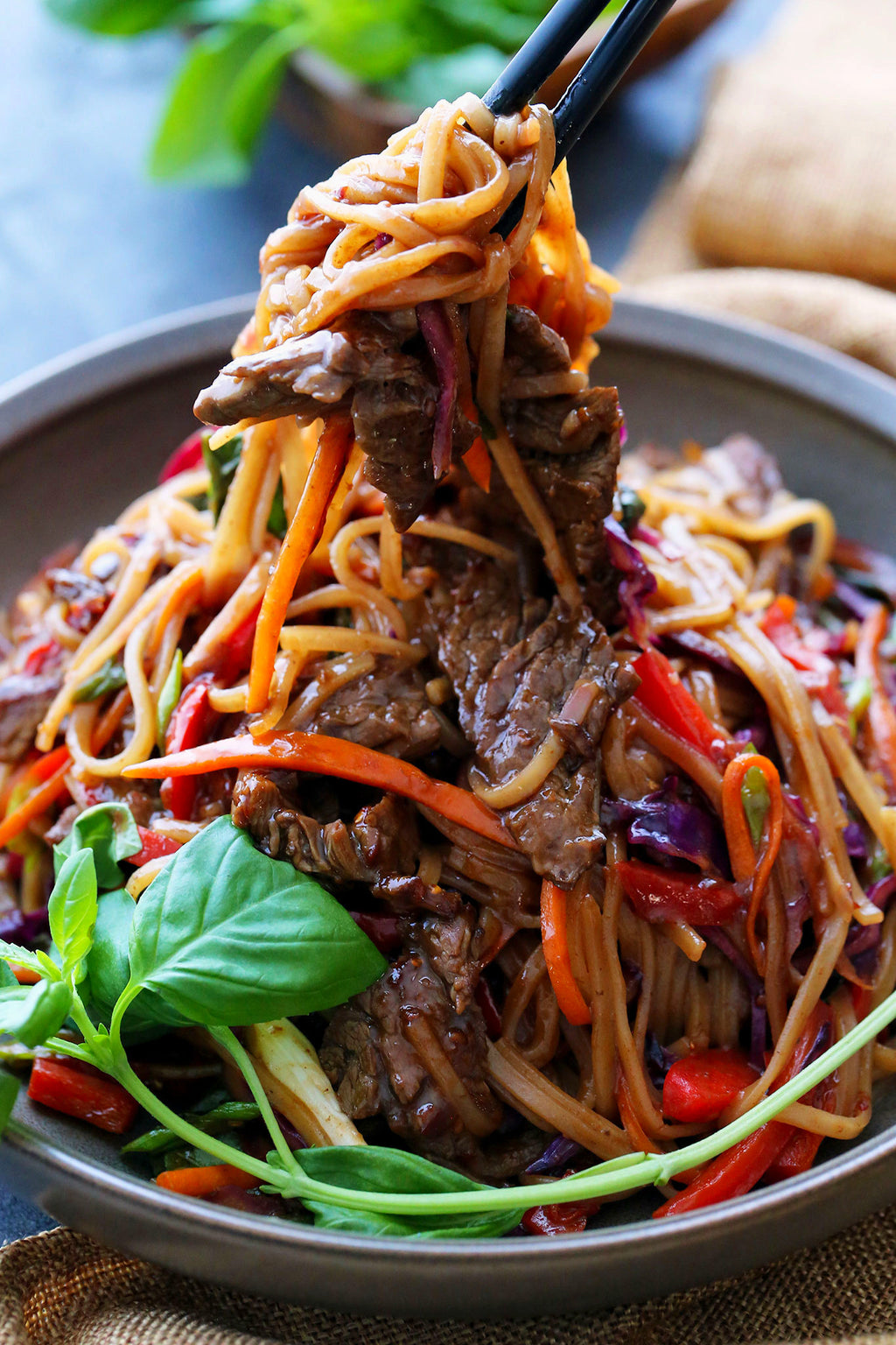 Korean BBQ Beef Noodle Stir Fry