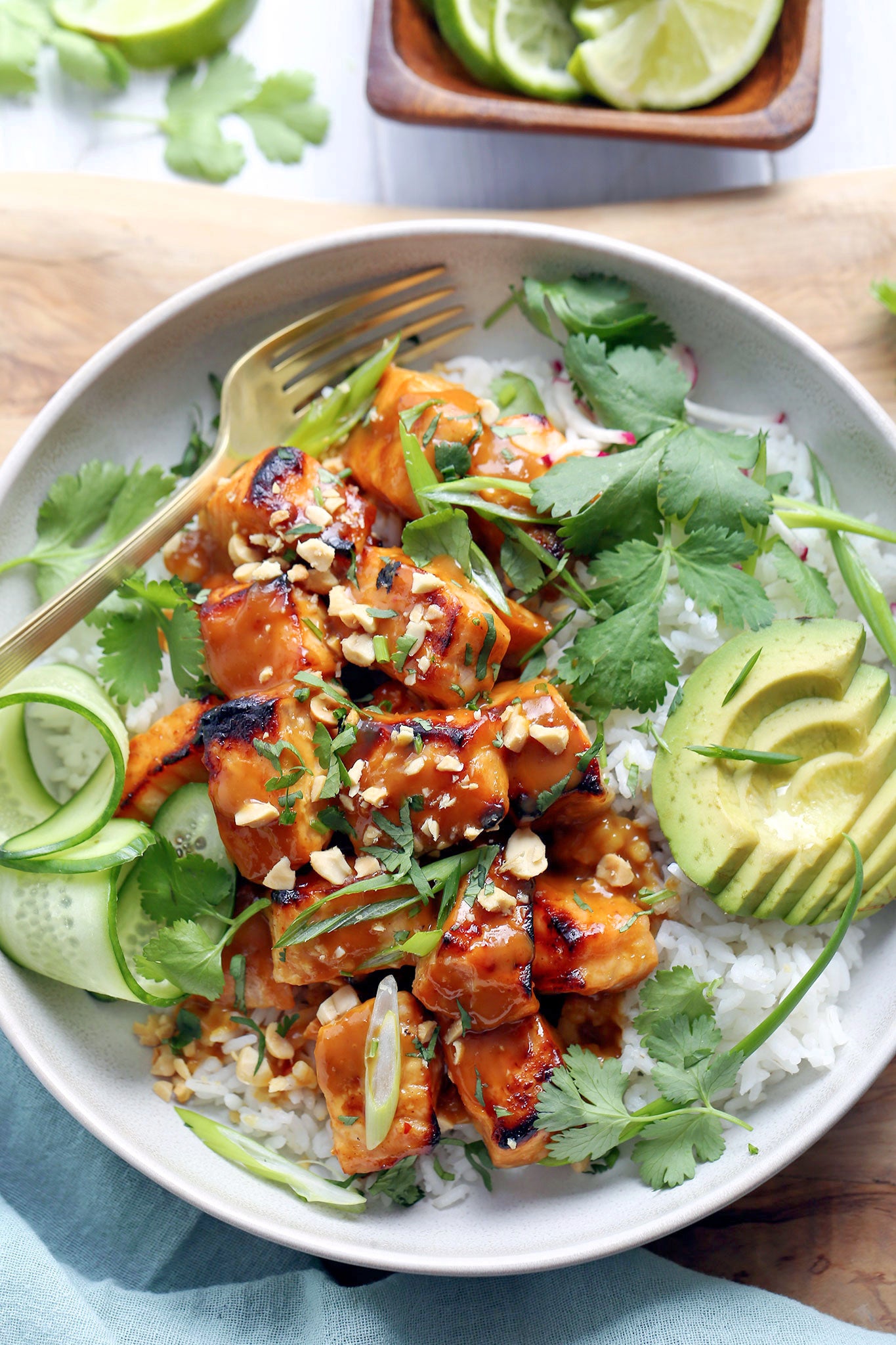 Salmon with Peanut Sauce