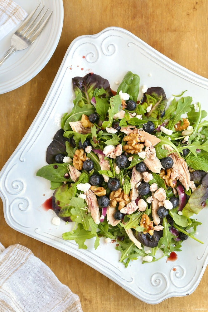 Chicken Walnut Salad with Balsamic Blueberry Vinegar | Wozz