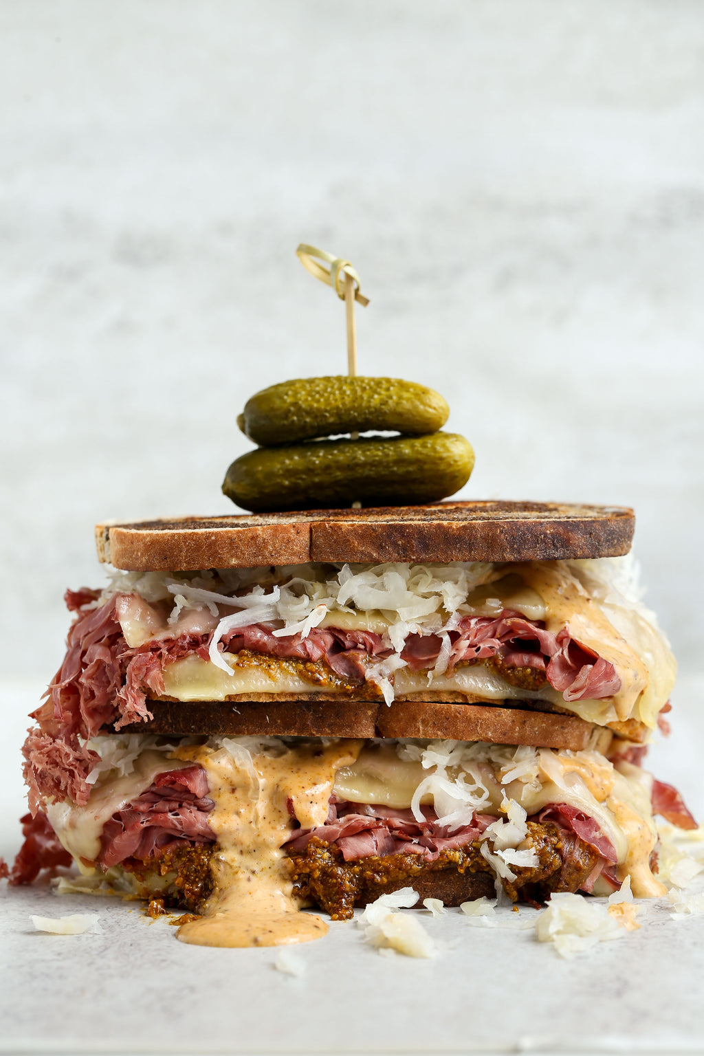 Corned Beef Reuben with Southern Style Rustic Mustard "Russian" Dressing