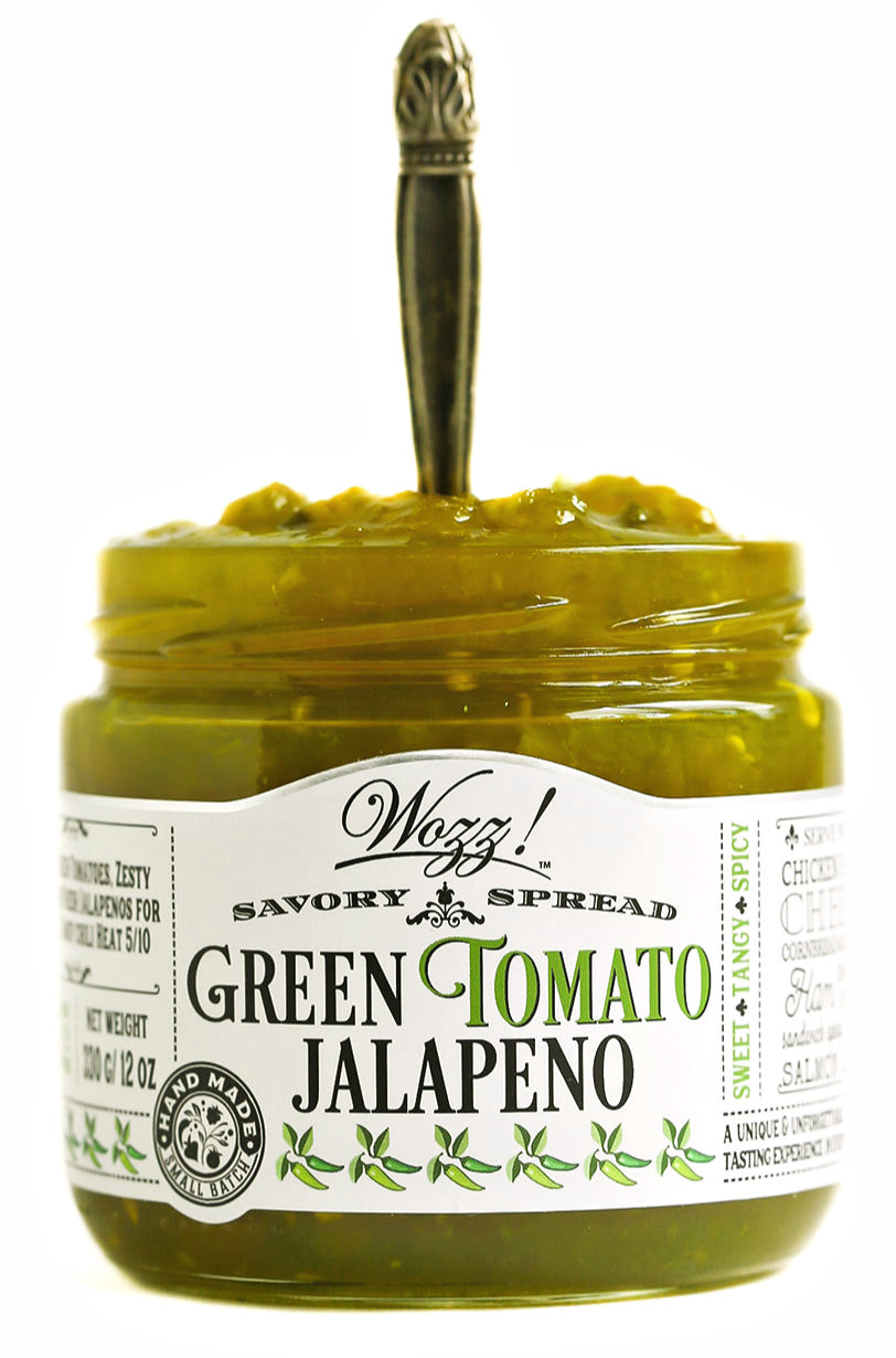 Green Tomato Jalapeno Pepper Jelly Savory Spread | Wozz! Kitchen