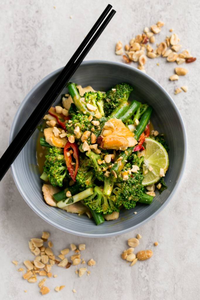 Chicken Stir Fry with Coconut Peanut Sauce | Wozz! Kitchen Creations