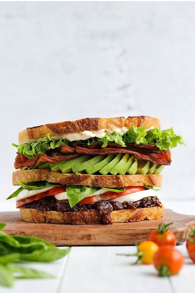 Balsamic Fig Caprese BLT Club Sandwich {with avocado}
