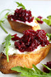 Pickled Beet Relish and Goats Cheese Crostini