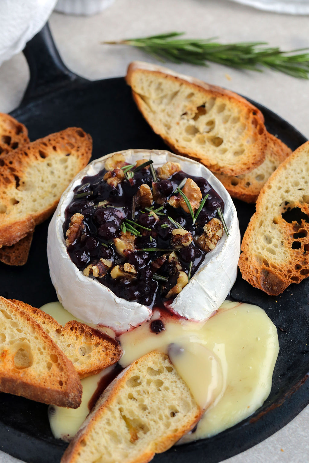 Baked Brie with Blueberry Jam Compote