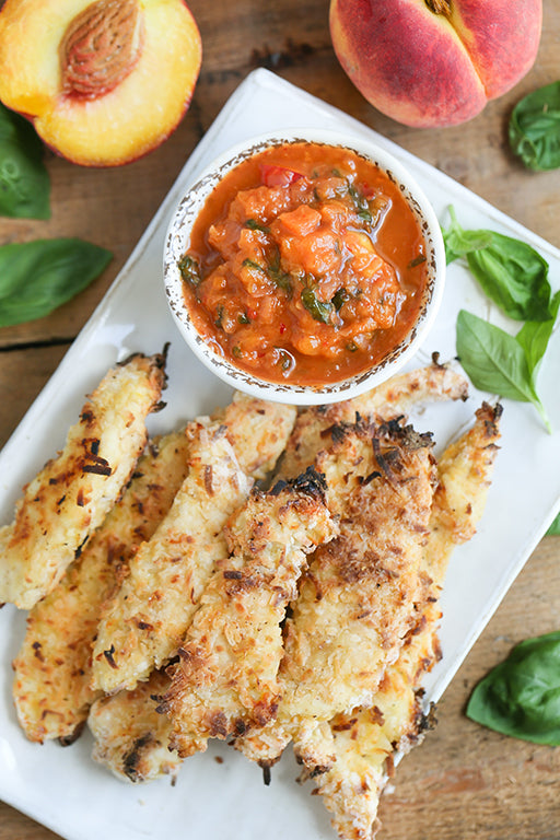 Crispy Coconut Chicken with Thai Peach Salsa | Wozz! Kitchen Creations