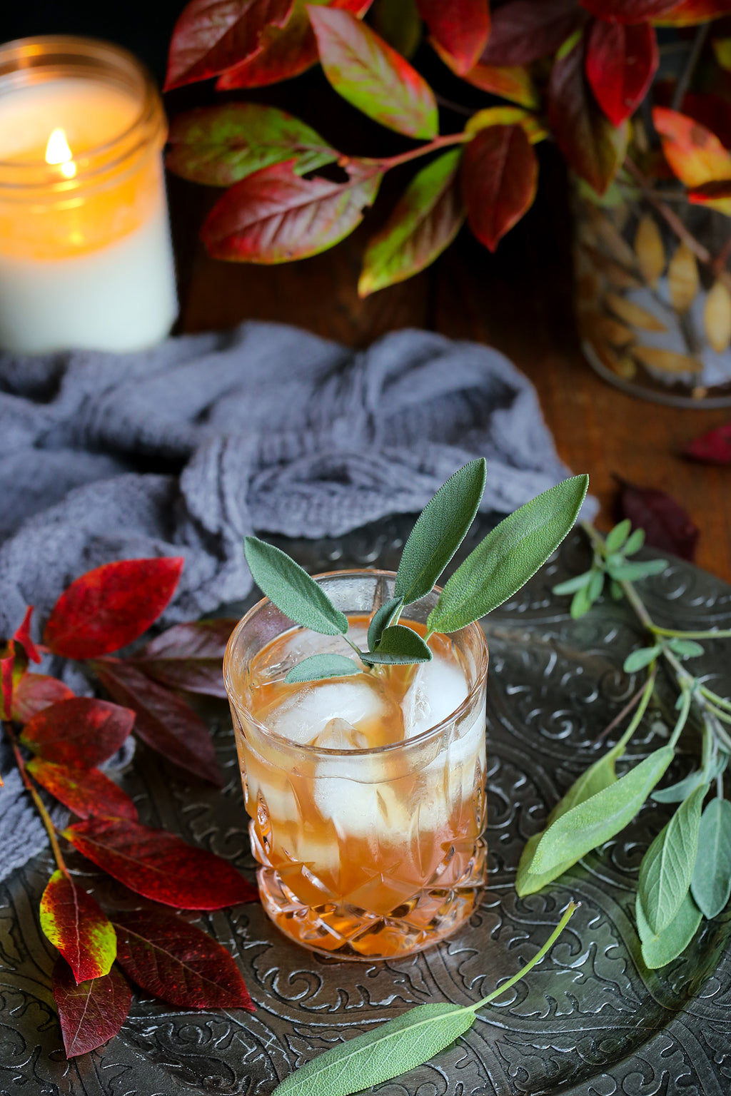 Cranberry Sage Whiskey Sour