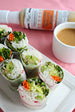 Rice Paper Rolls with Japanese Sesame Miso Dressing and Dipping Sauce