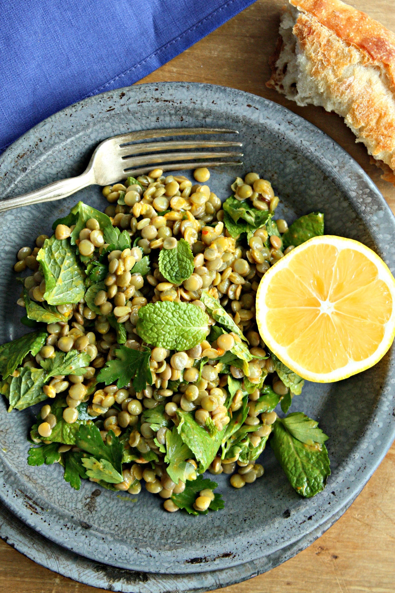 green lentil salad dressing Green Lentil Salad with Herbs