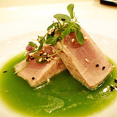 Tuna Tataki Chilled Green Pea soup