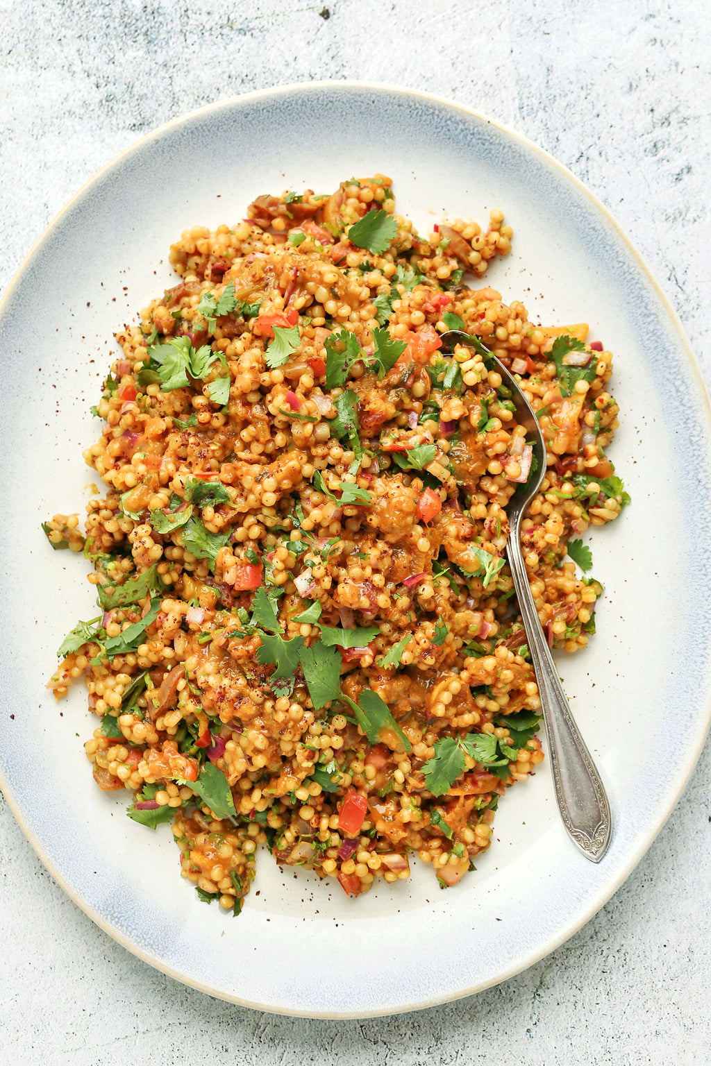 pearl couscous with chermoula and dried fruit
