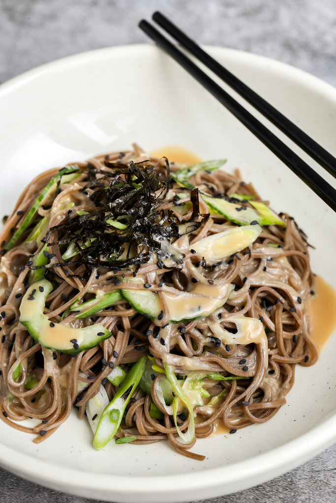 Soba Noodle Salad with Japanese Sesame Miso Dressing