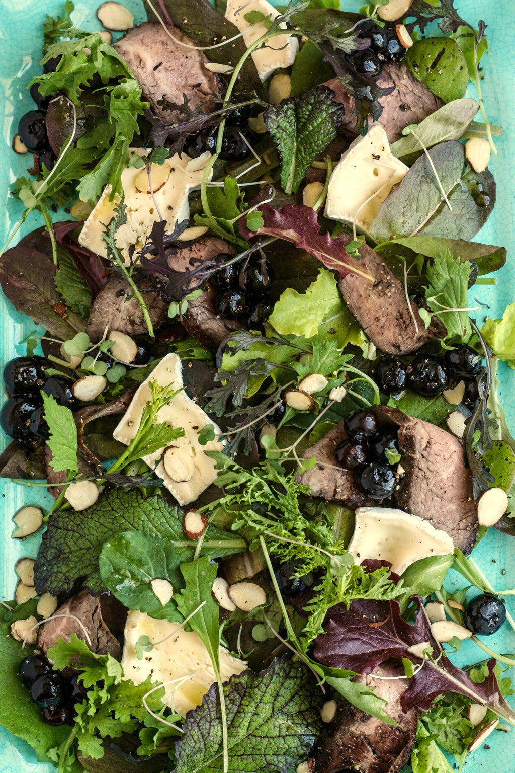 Steak Salad with Brie and Balsamic Blueberries